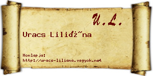 Uracs Liliána névjegykártya